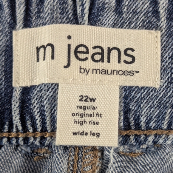 M. Jeans Size 22W Regular Elastic Waist, Wide Legs, Cargo Pockets - Picture 6 of 13